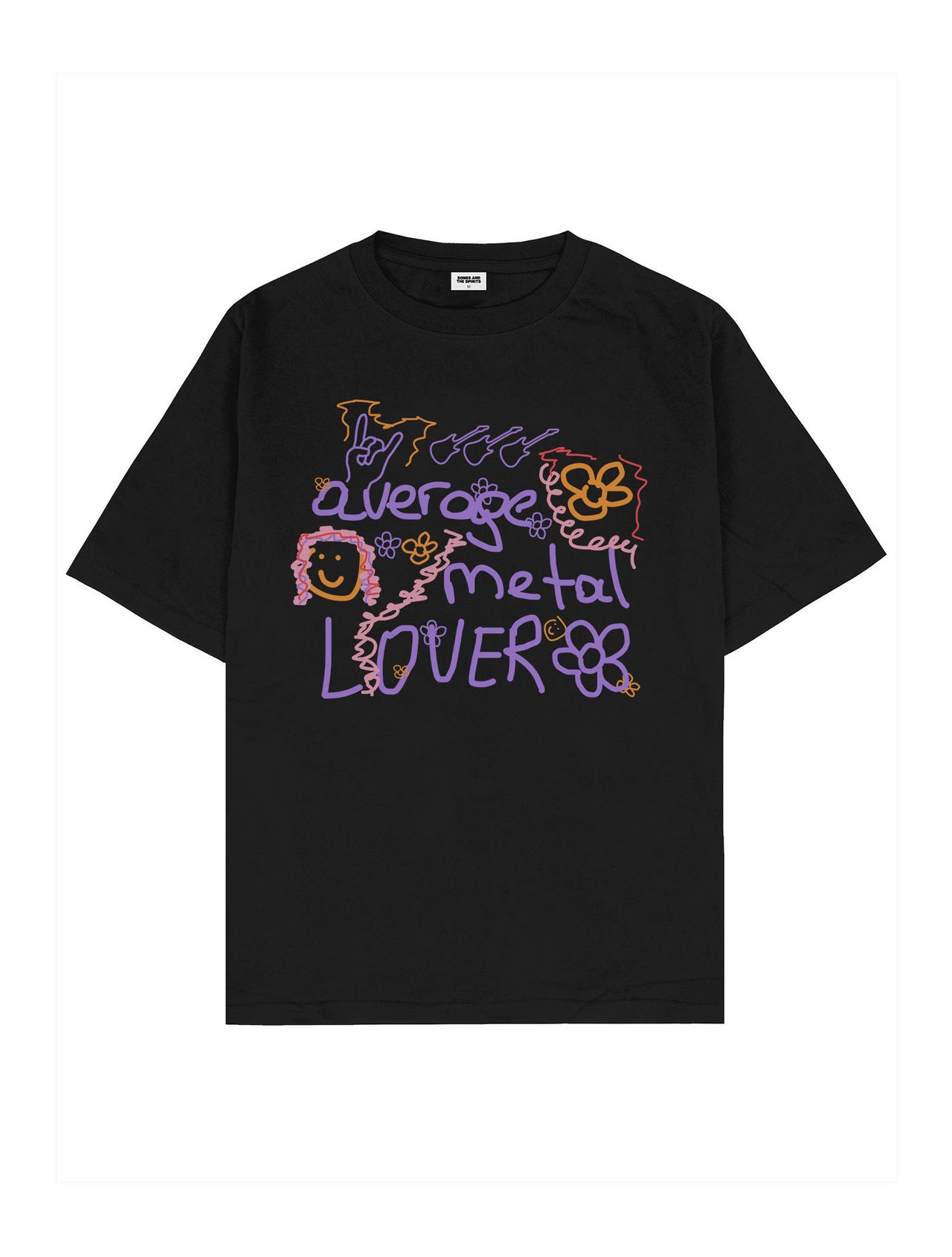 Average Metal Lover Oversize Tişört - SİYAH L