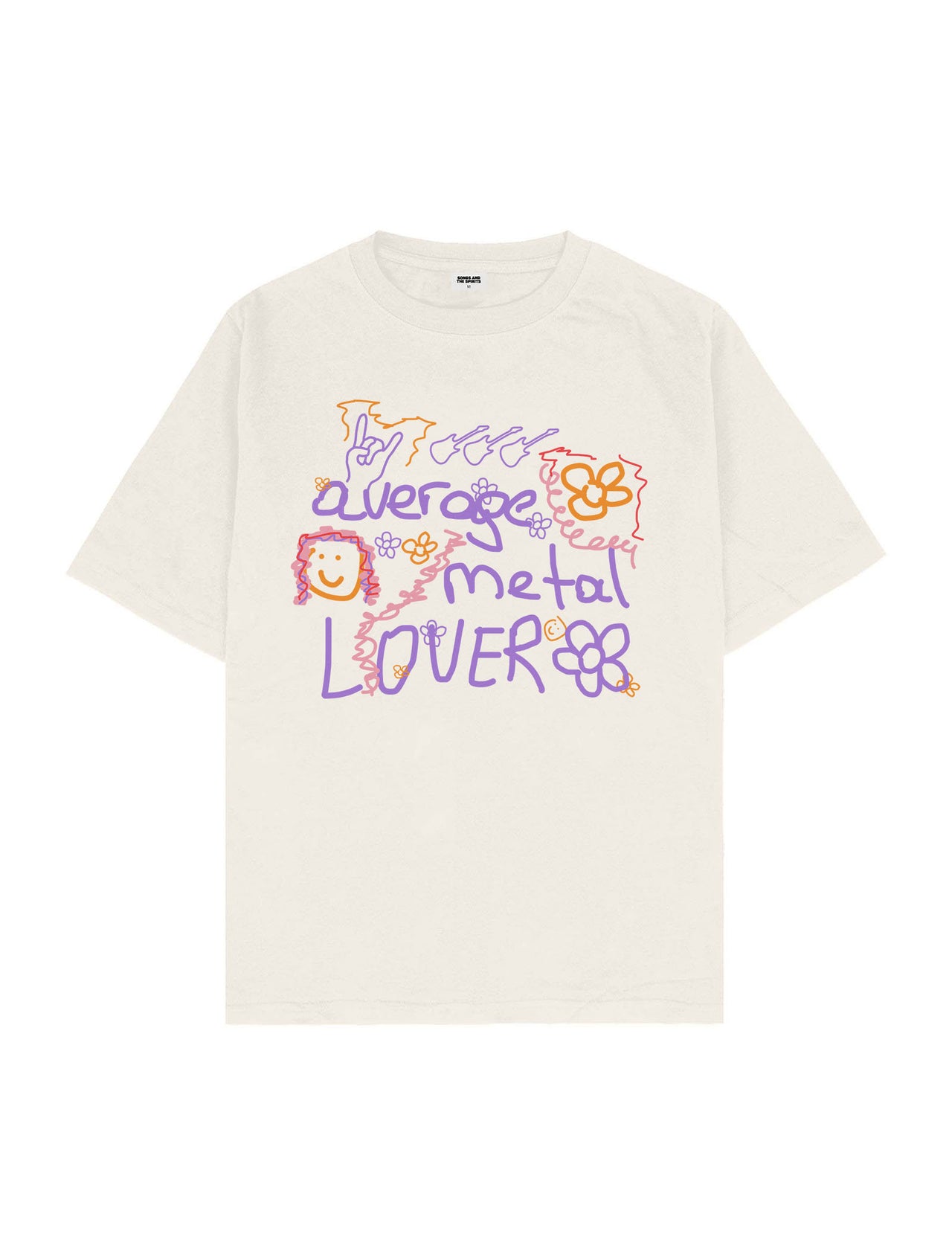 Average Metal Lover Oversize Tişört - EKRU L