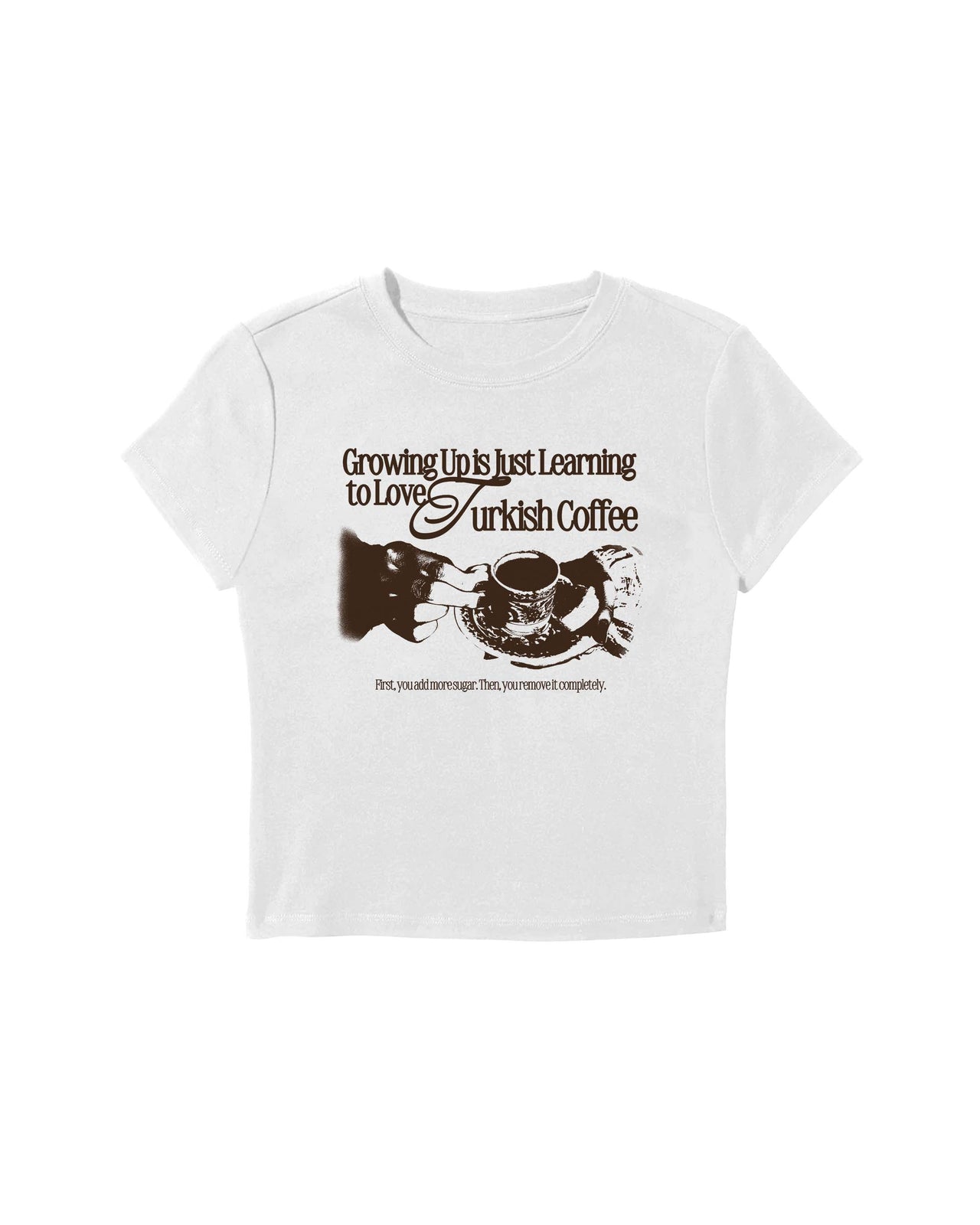 Turkish Coffee Baby Tee - BEYAZ L