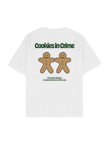 Cookies in Crime Oversize Tişört - BEYAZ XL