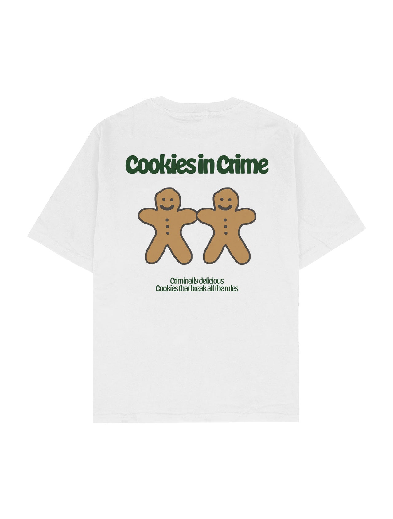 Cookies in Crime Oversize Tişört - BEYAZ L
