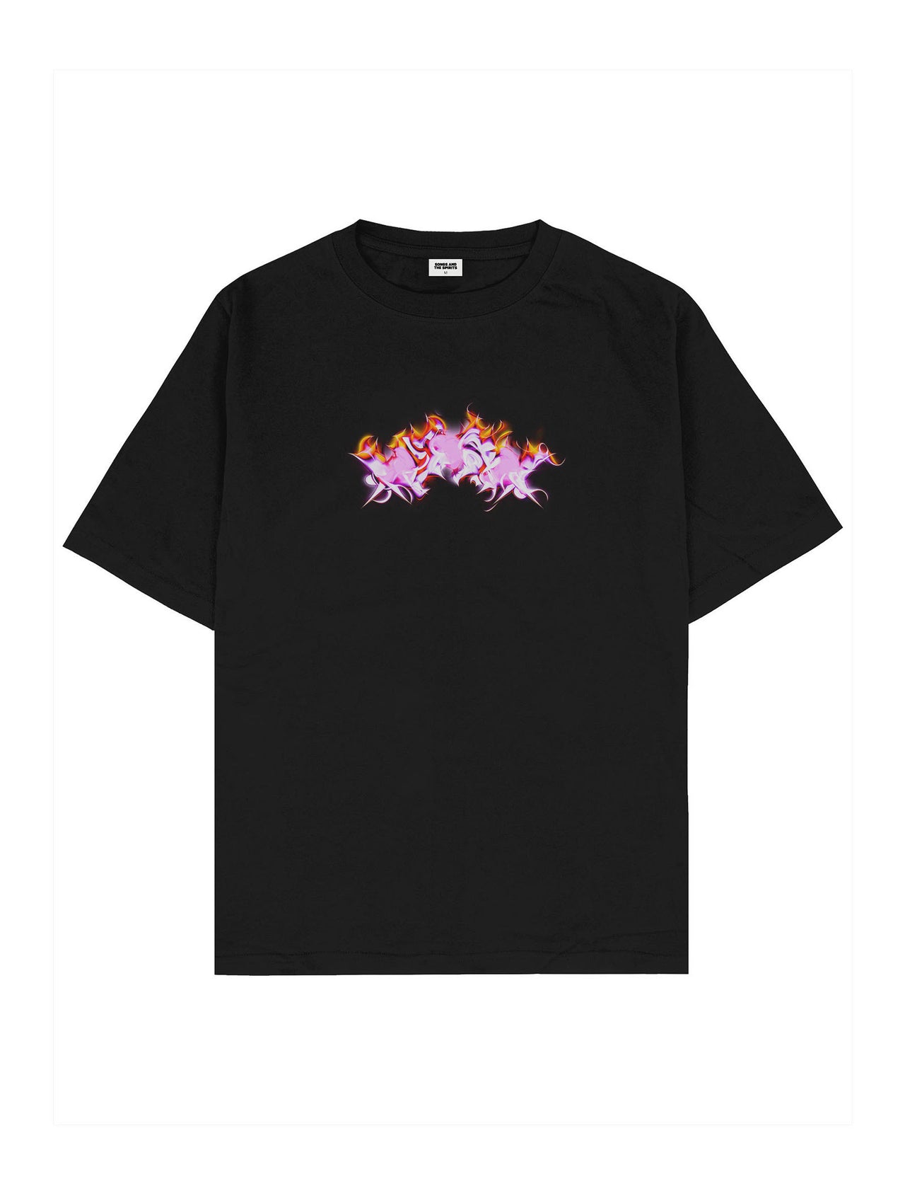 Flamehearts Oversize Tişört - SİYAH XL