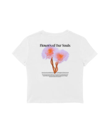 Flowers of Our Souls Baby Tee - BEYAZ L