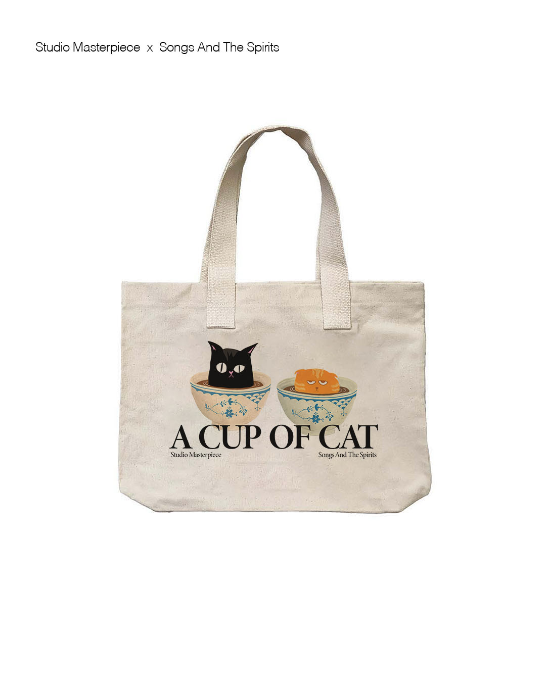 A Cup of Cat Geniş Kanvas Çanta