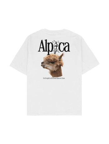 Alpaca Oversize Tişört - BEYAZ S