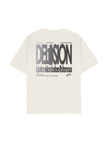 Delusional Logo Oversize Tişört - EKRU M