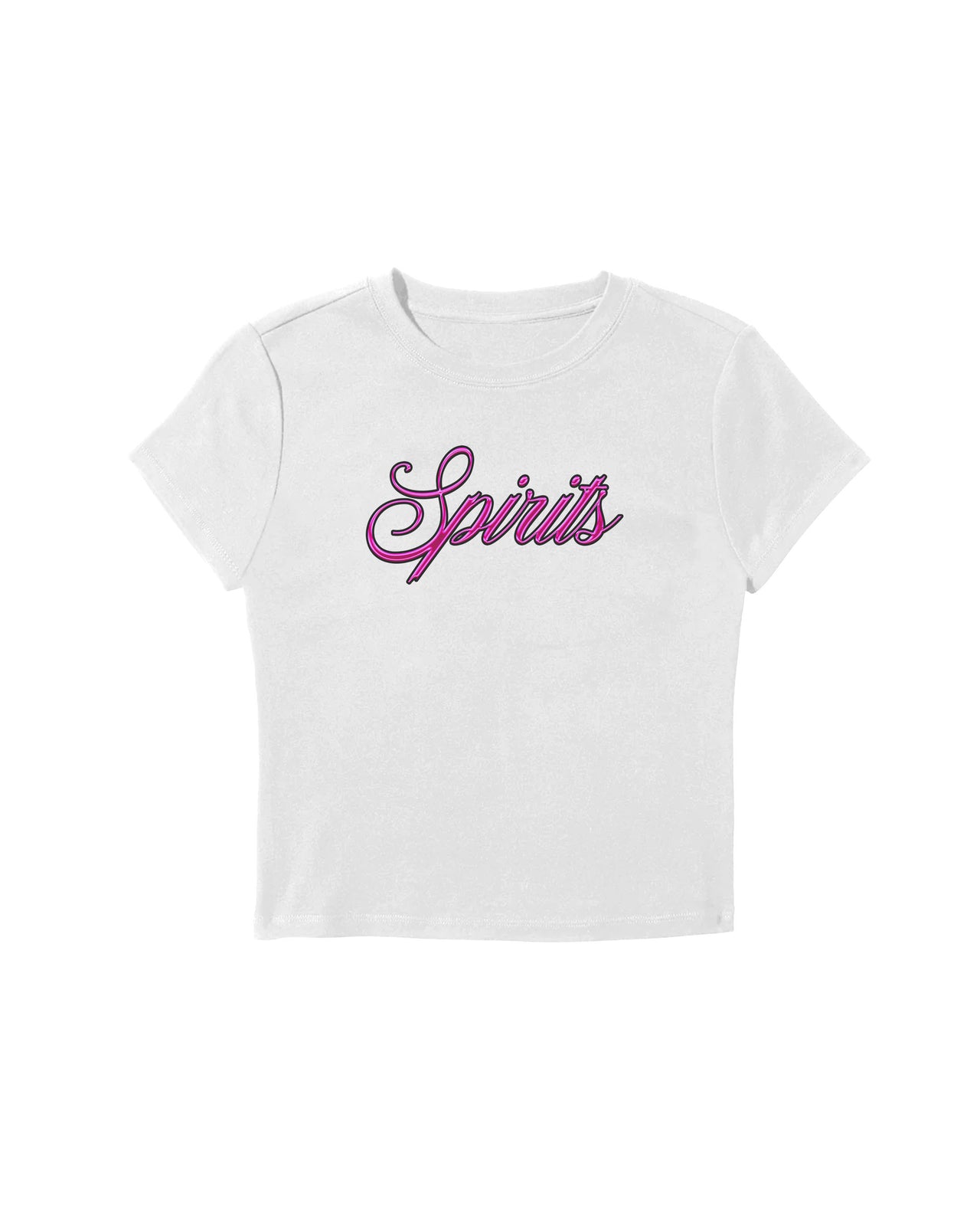 Pink Logo Baby Tee - BEYAZ XS