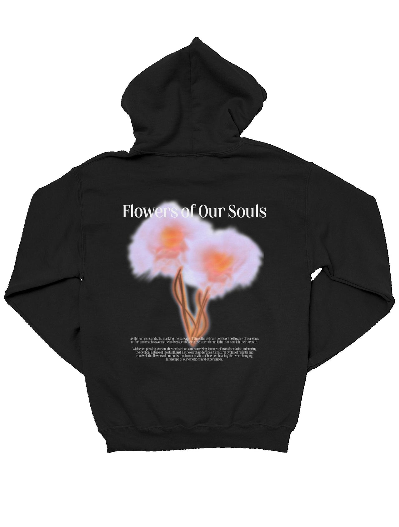 Flowers of Our Souls Oversize Hoodie - SİYAH XL