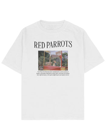 Red Parrots Oversize Tişört