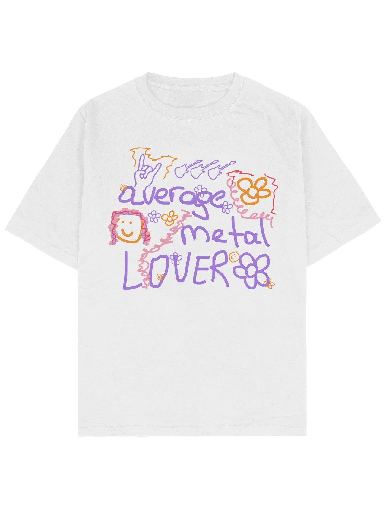 Average Metal Lover Oversize Tee - L White