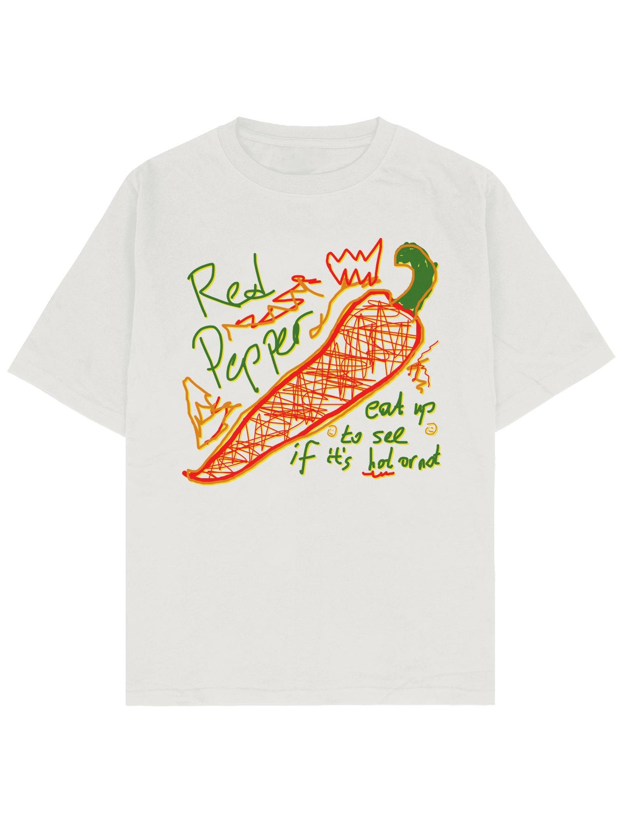 Red Hot Pepper Oversize Tee - L Off White