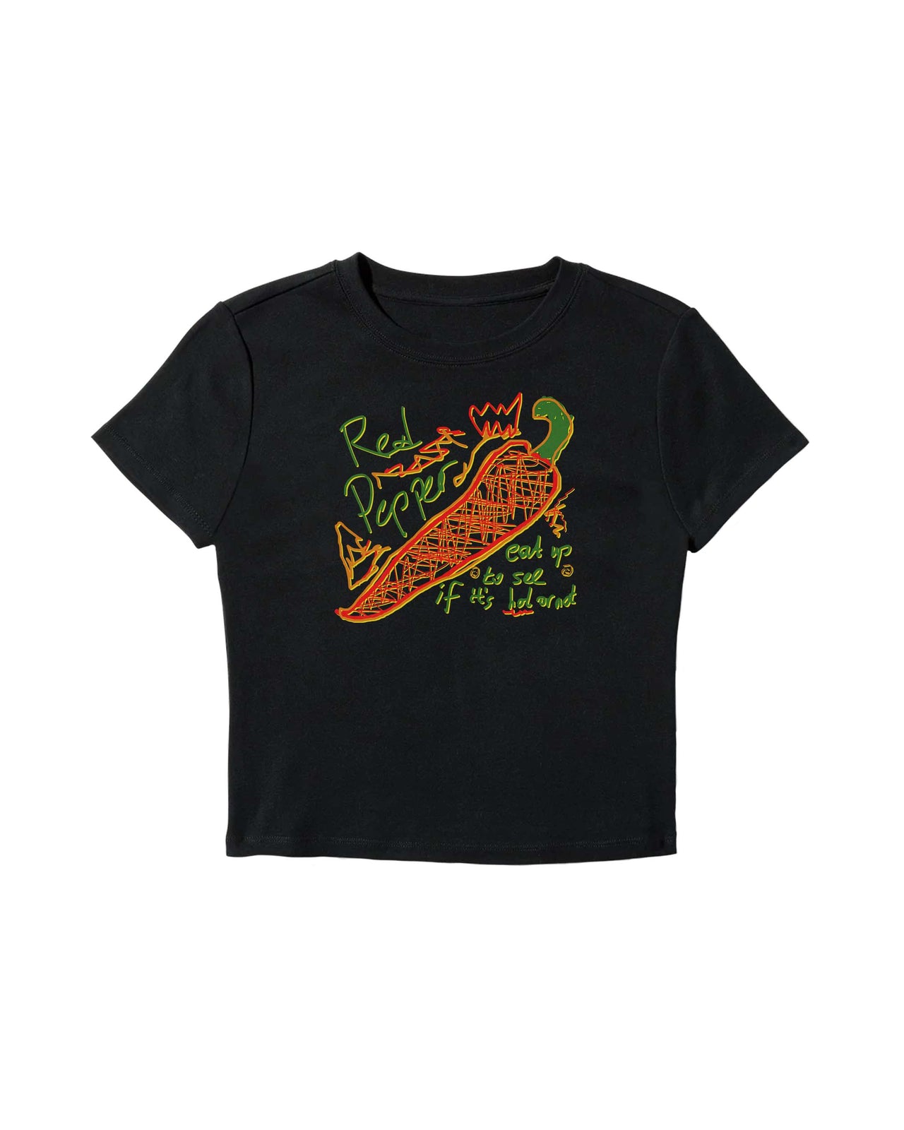 Red Hot Pepper Baby Tee - SİYAH L