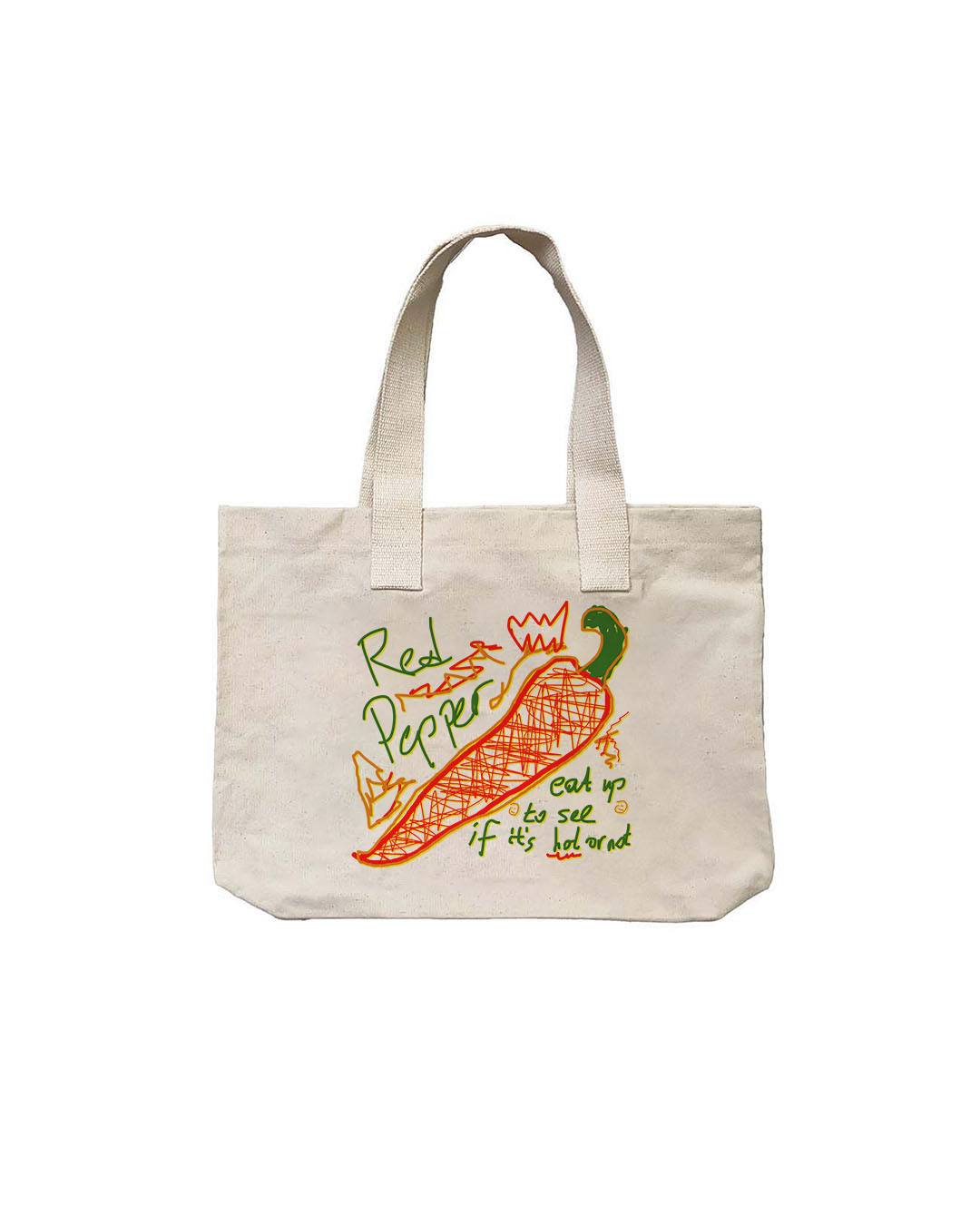 Red Hot Pepper Geniş Kanvas Çanta
