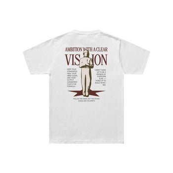Ambition With a Clear Vision Regular Fit Tişört - BEYAZ L