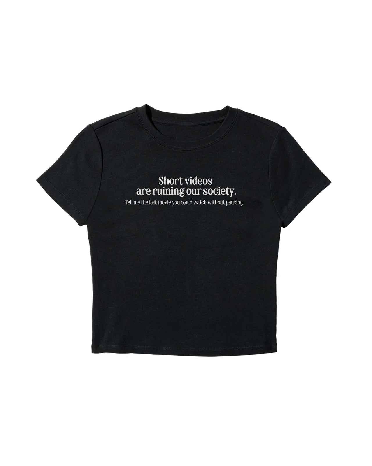 Short Videos Baby Tee - SİYAH XL