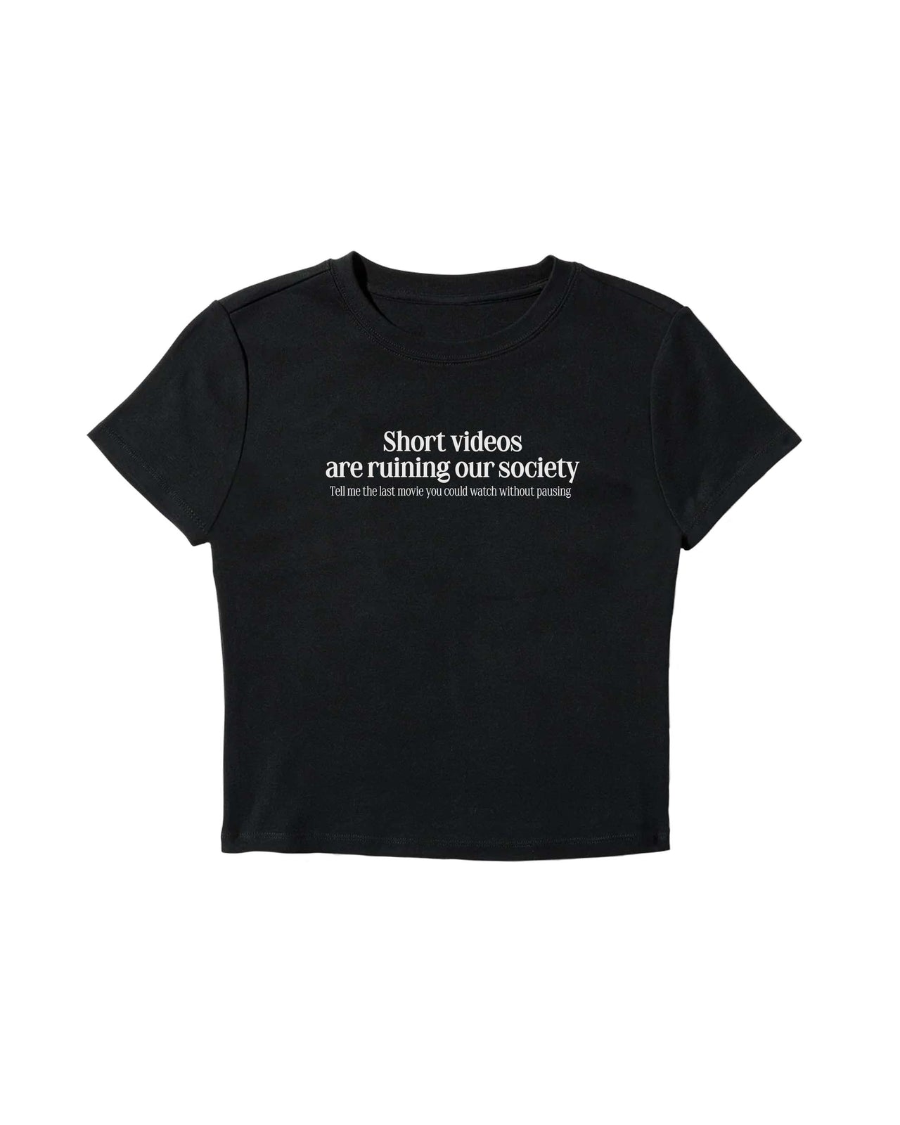 Short Videos Baby Tee - SİYAH S
