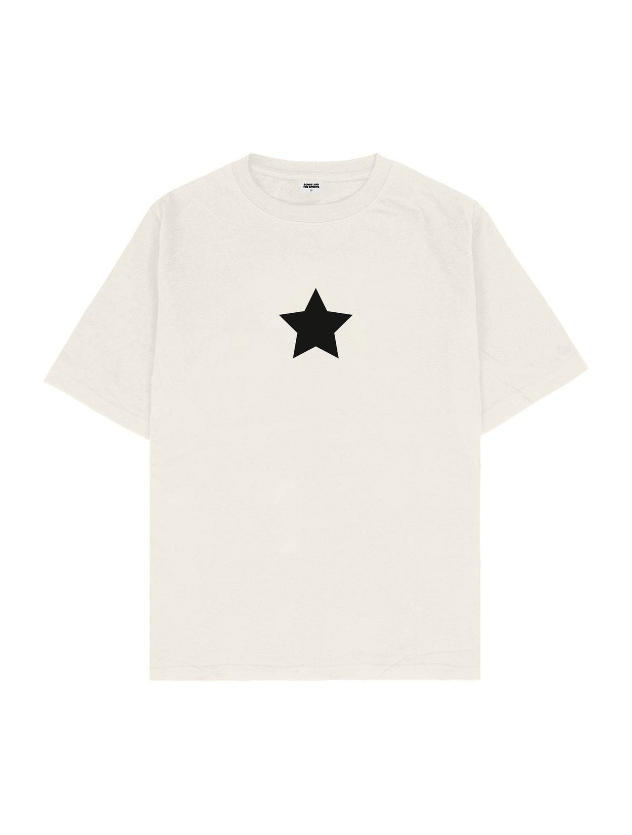 Simple Star Oversize Tişört - EKRU M