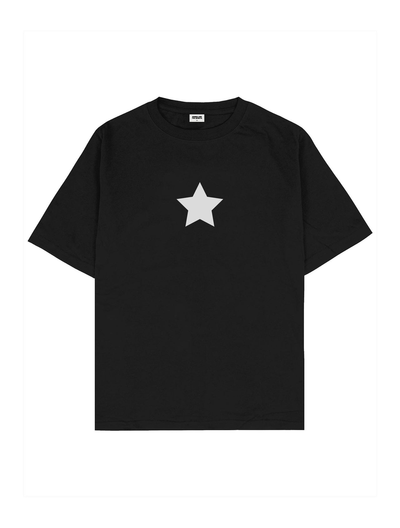 Simple Star Oversize Tişört - SİYAH S