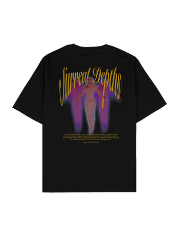 Surreal Depths Oversize Tişört - SİYAH L