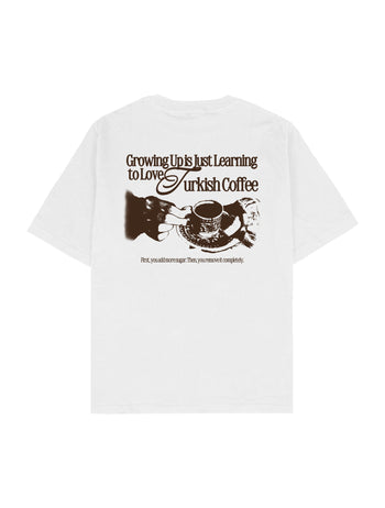 Turkish Coffee Oversize Tişört - BEYAZ L