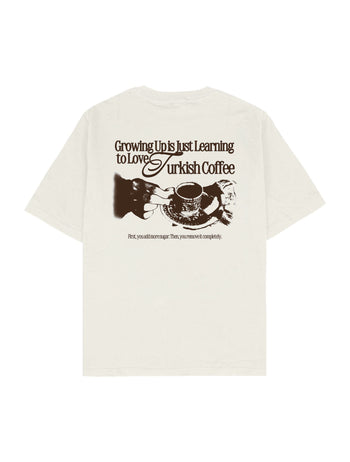 Turkish Coffee Oversize Tişört - EKRU L