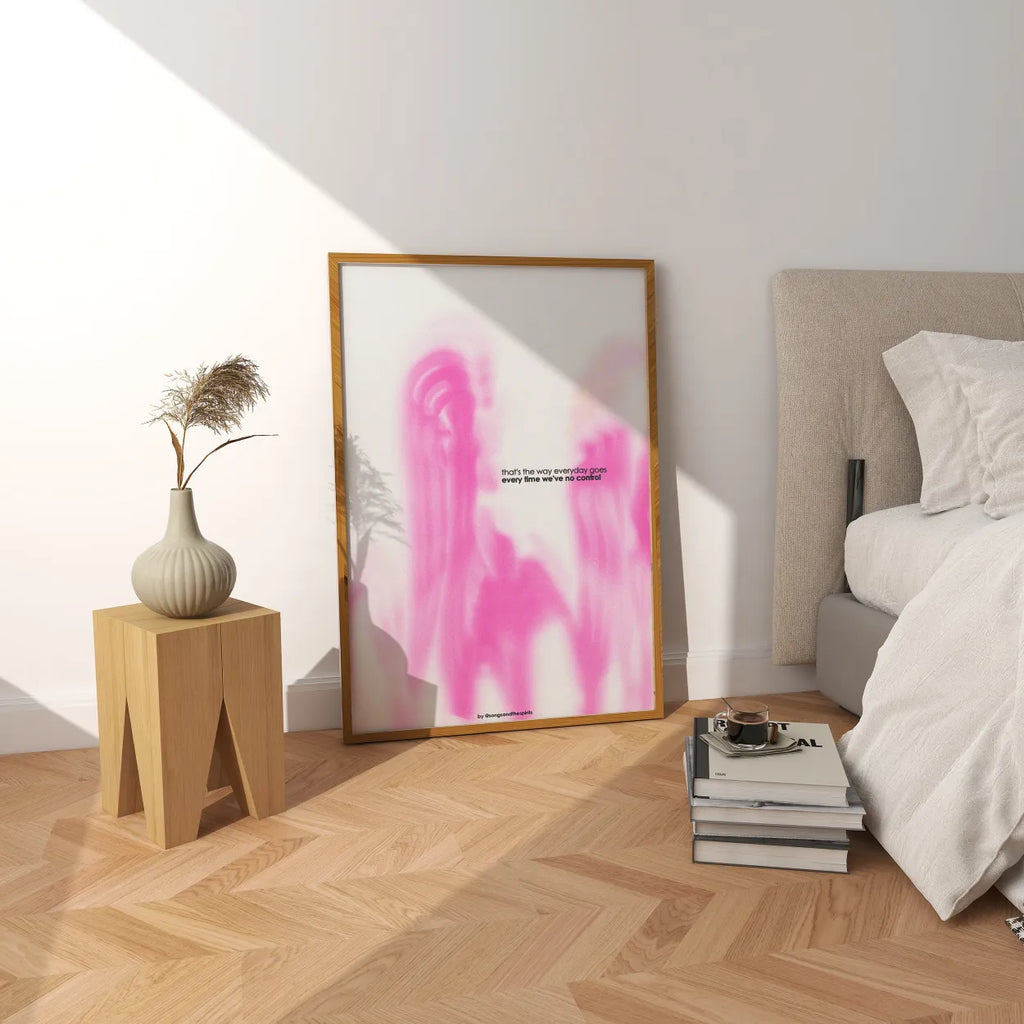 Pink and White Poster