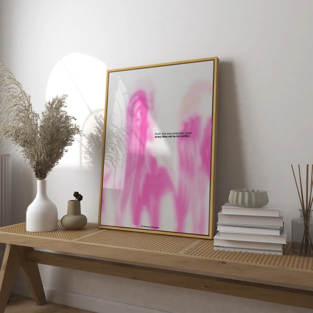 Pink and White Poster